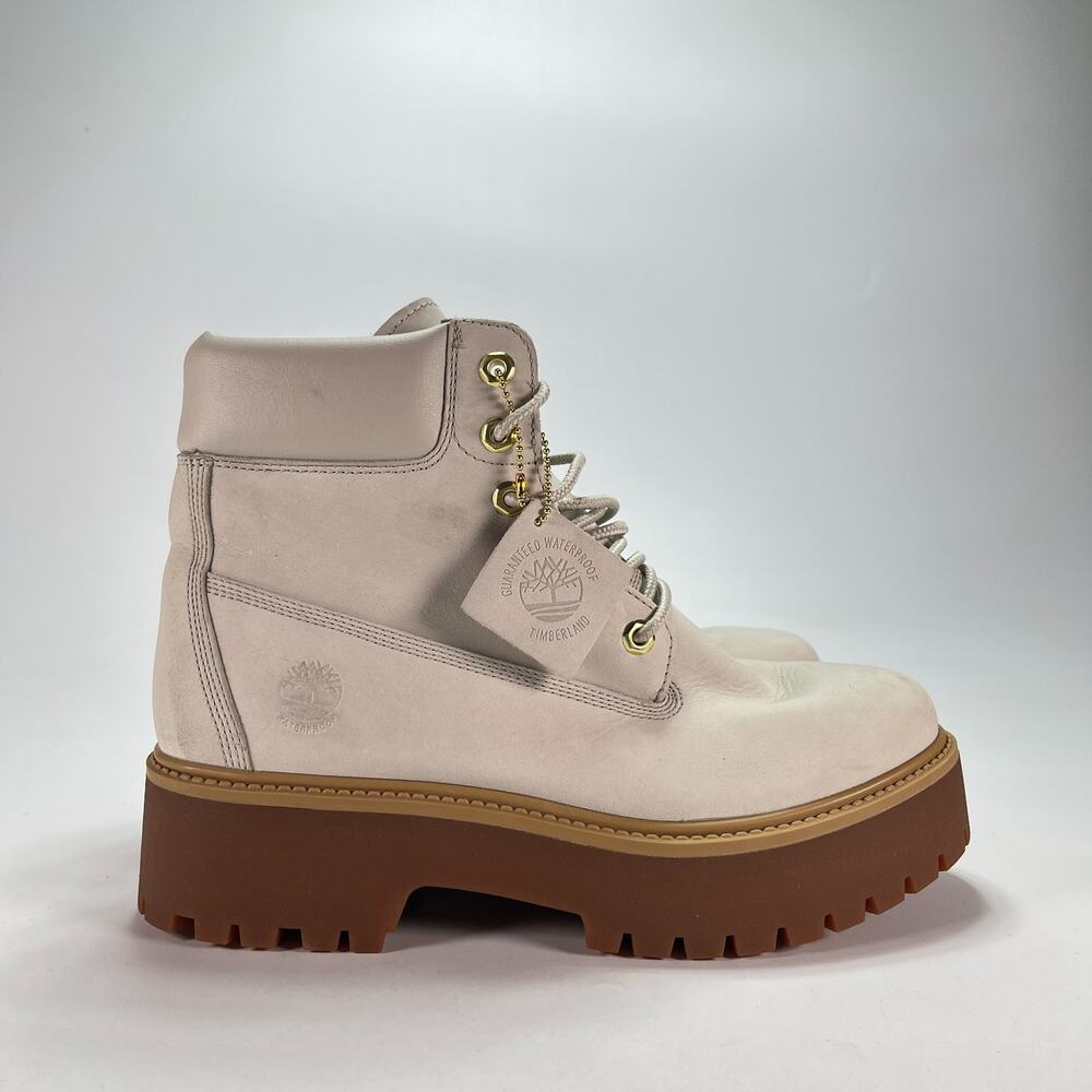 Timberland Stone Street 6-Inch Taupe Waterproof Platform Boots Women's Size 10